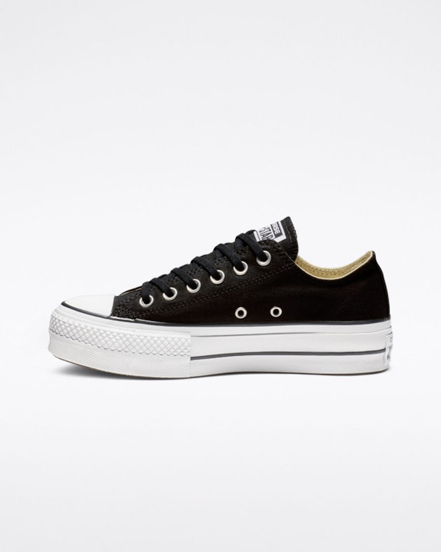 Pantofi Platforma Dama Converse Chuck Taylor All Star Lift Panza Low Top Negrii Albi | RO ANKPR637